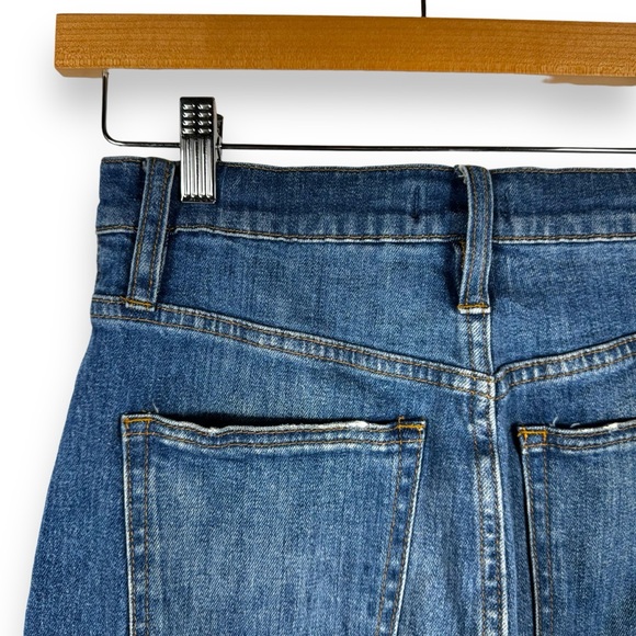 J Crew Jeans Button Front Denim Knee Length Skirt, Medium Wash, Size 24/00 - Picture 8 of 10